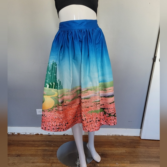 Unique Vintage X The Wizard Of Oz Yellow Brick Road Swing Skirt, VGUC, Size 2X - Picture 2 of 9